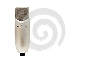 Studio microphone isolated on a white background. Condenser.