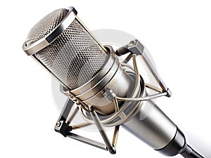 Studio Microphone Isolated on White Background