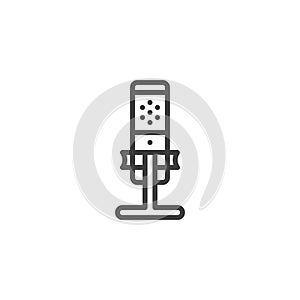 Studio microphone line icon