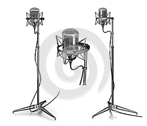 Studio microphone on the rack