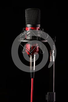 Studio microphone on shockmount