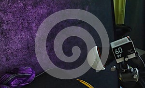 Studio Molus Zhiyun light G60 and purple backdrop photo