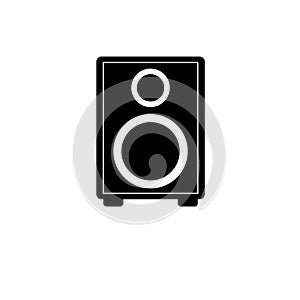 Studio Music Speaker, Audio Solid Flat Vector Icon Isolated on White Background
