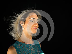 Studio Photo of beautiful woman in dress