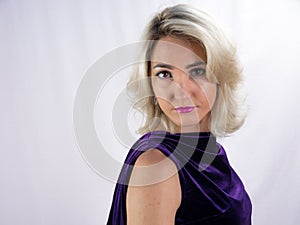 Studio Photo of beautiful woman in dress