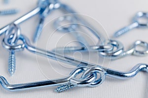 A Studio Photograph of Hooks and Eyes Latches