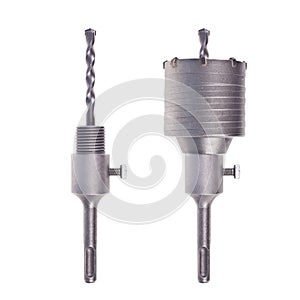 Carbide core bit in white background