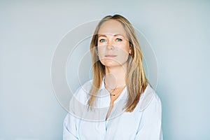 Studio portrait of beautiful young woman