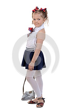 Studio portrait of cute little girl