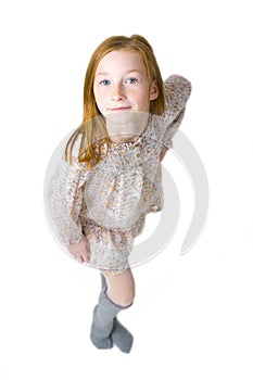 Studio portrait of eleven-year-old attractive girl