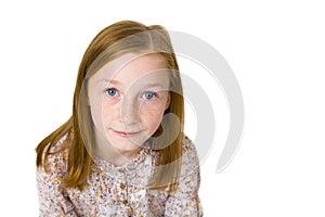 Studio portrait of eleven-year-old attractive girl