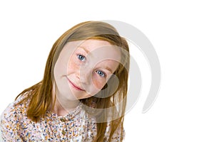 Studio portrait of eleven-year-old attractive girl