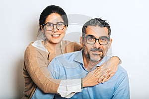 Studio portrait of happy couple