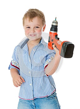 Studio portrait of a little boy.