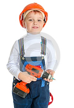 Studio portrait of a little boy.