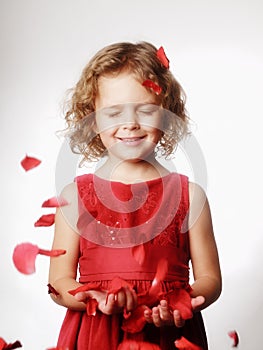 Studio portrait little girl