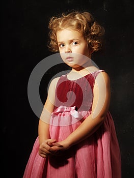 Studio portrait little girl