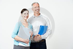 Studio Portrait Of Male And Female Pre School Teachers