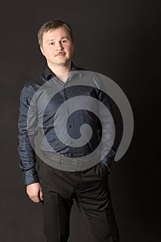 Studio portrait of a man in a shirt