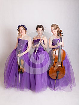 Studio portrait of a musical trio