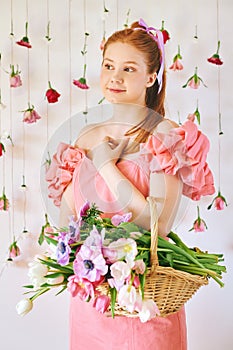 Studio portrait of pretty young teenage 15 - 16 year old girl