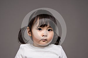 Studio portrait shot of 3-year-old Asian baby - isolated