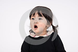 Studio portrait shot of 3-year-old Asian baby - isolated