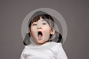 Studio portrait shot of 3-year-old Asian baby - isolated