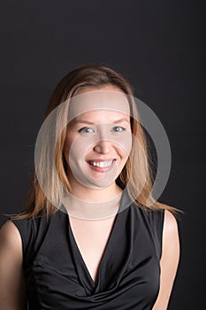 Studio portrait of smiling girl