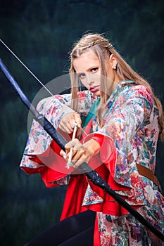 Studio portrait with theatrical costume