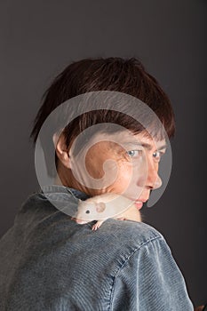 Studio portrait of woman on black background