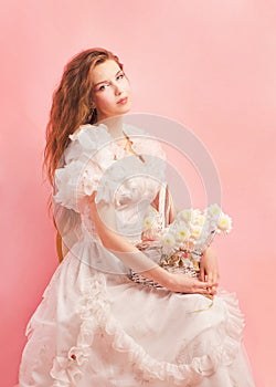 Studio portrait of a young and beautiful woman