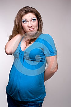 studio portrait of a young cute girl