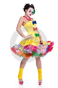 studio portrait of a young cute girl