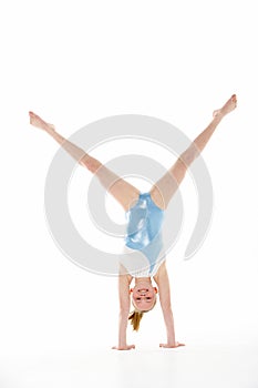 Studio Portrait Of Young Female Gymnast