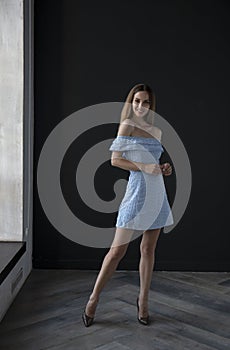 Studio portrait of a young woman