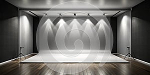 Studio Room Gradient Background. Abstract Black White Gradient Background