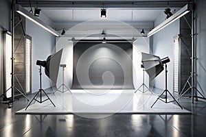 Studio room gradient background. Abstract black white gradient background