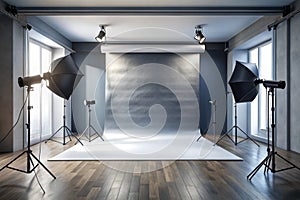 Studio room gradient background. Abstract black white gradient background