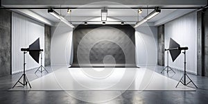 Studio Room Gradient Background. Abstract Black White Gradient Background