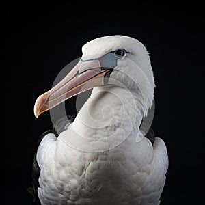 Studio Shot Of Albatross On Black Background