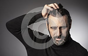 Thinking man portrait