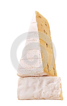 Studio shot of cheese brie isolated on a white background