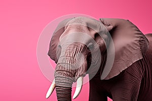 Studio shot of Elephant on a pink background