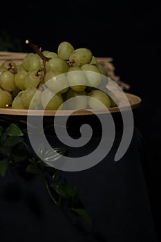 vlose up studio shot of grapes photo