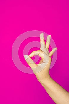Studio Shot of Hand Gesture with Copy Space for E-commerce photo