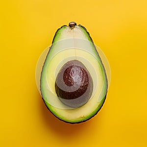 Studio shot highlights the deliciousness of a ripe avocado