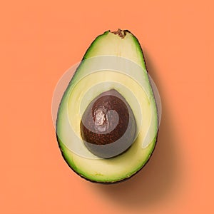 Studio shot highlights the deliciousness of a ripe avocado