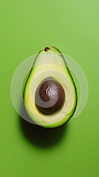 Studio shot highlights the deliciousness of a ripe avocado