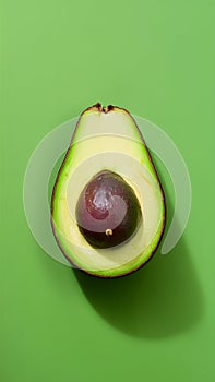 Studio shot highlights the deliciousness of a ripe avocado